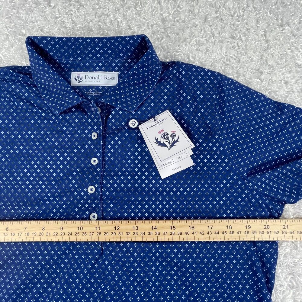 NWT Donald Ross Sportswear Golf Polo Navy Blue Women's Large L Bell McCoy Logo - Picture 7 of 14